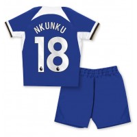 Koszulka piłkarska Chelsea Christopher Nkunku #18 Strój Domowy dla dzieci 2023-24 tanio Krótki Rękaw (+ Krótkie spodenki)